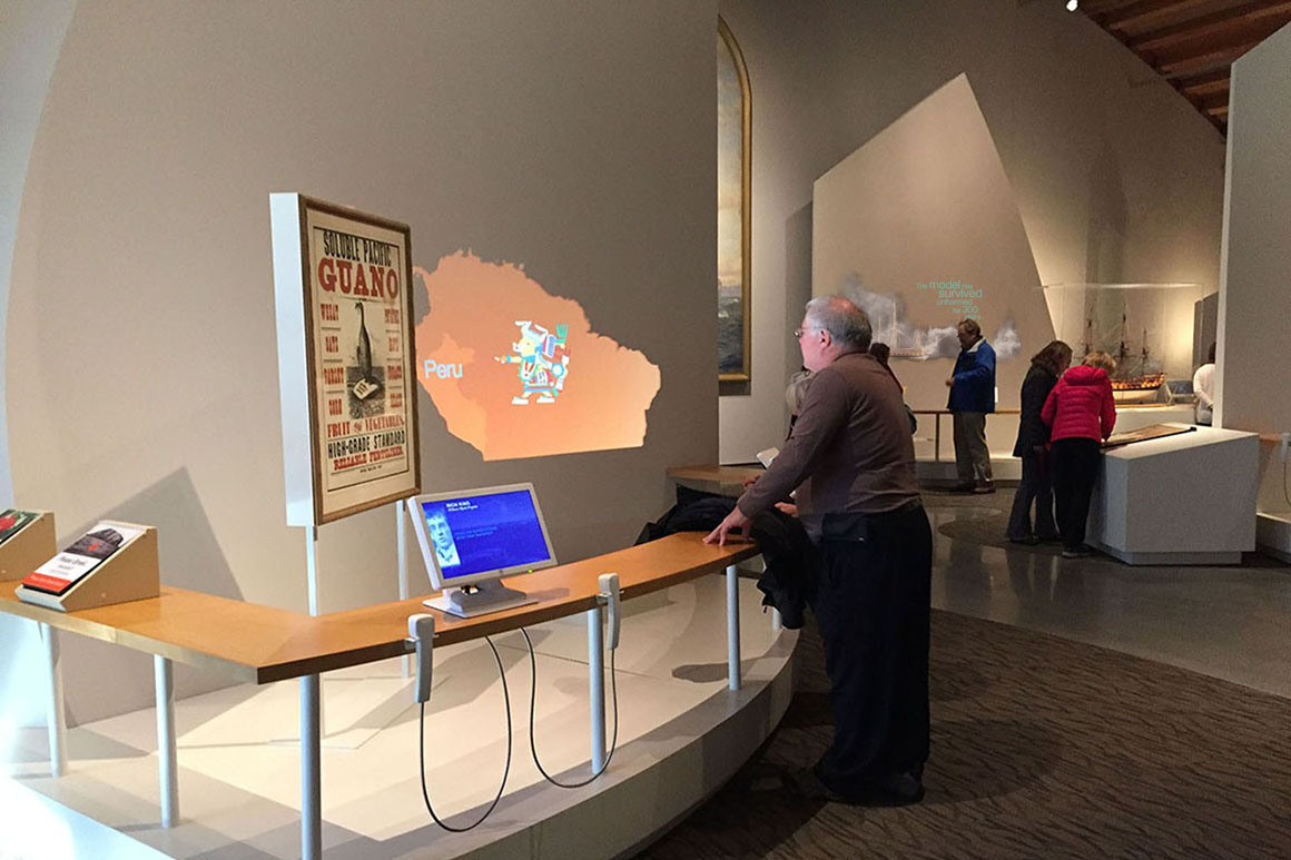 In the layered experience created, visitors choose an audio storyteller for more information about each artifact.