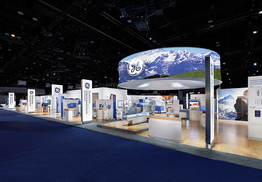 McMillan Group designed the 14 ft. high x 60 ft. diameter video ring to draw attention to the exhibit and provide theme messaging.