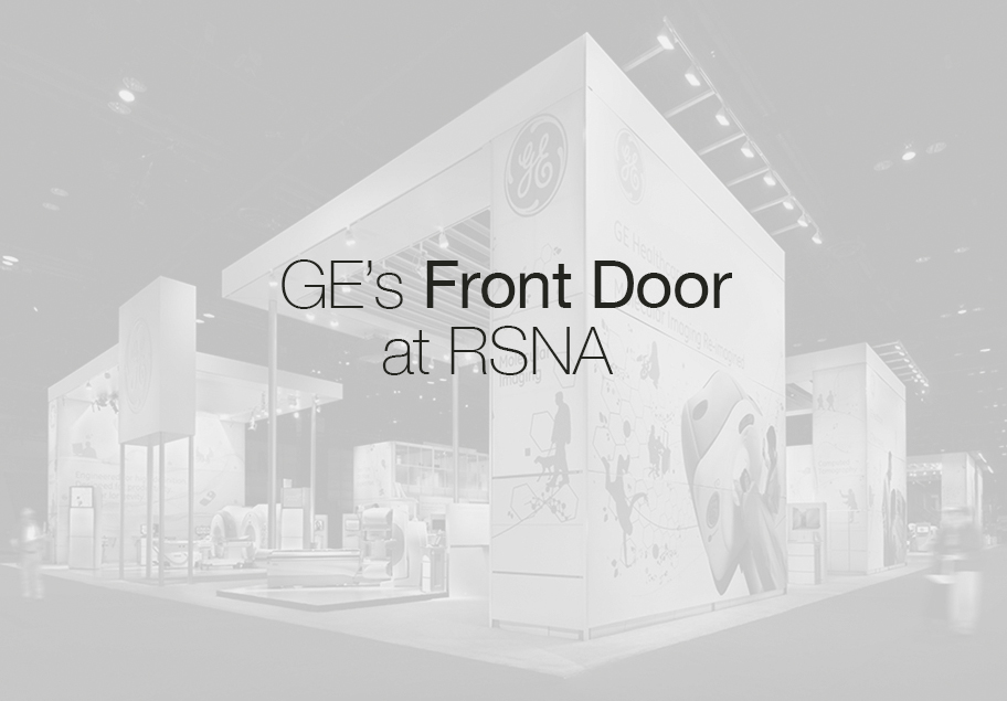 These are McMillan Group's design examples of first impressions of the GE Healthcare exhibit.
