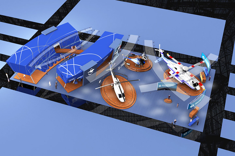 McMillan Group's final planning CGI views allows everyone at Sikorsky a clear reference to the exhibits layout and function.
